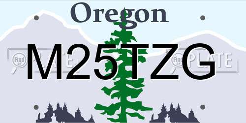 M25TZG Oregon License Plate