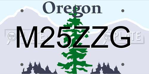 M25ZZG Oregon License Plate