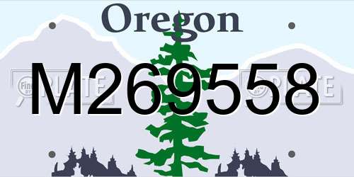 M269558 Oregon License Plate