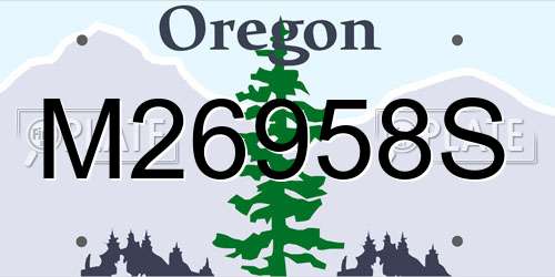 M26958S Oregon License Plate