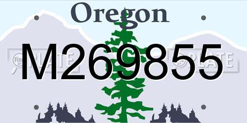 M269855 Oregon License Plate