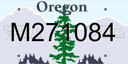 M271084 Oregon License Plate