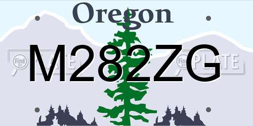 M282ZG Oregon License Plate