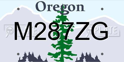 M287ZG Oregon License Plate
