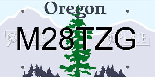 M28TZG Oregon License Plate