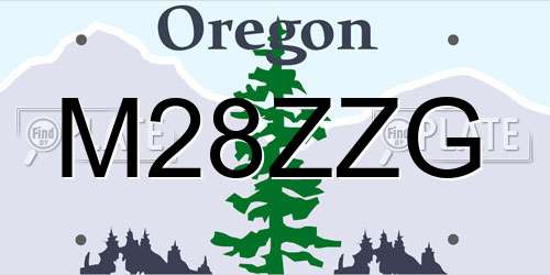 M28ZZG Oregon License Plate