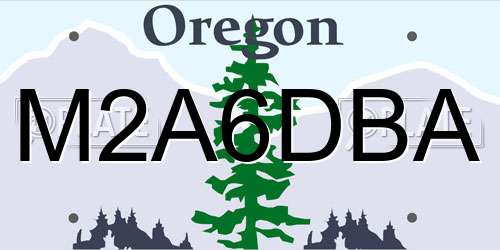 M2A6DBA Oregon License Plate