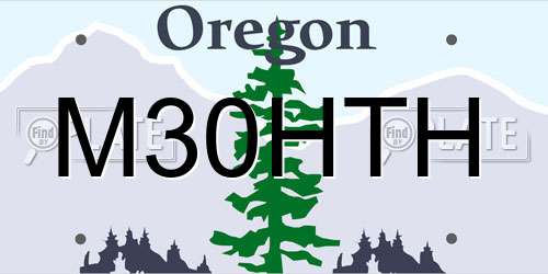 M30HTH Oregon License Plate