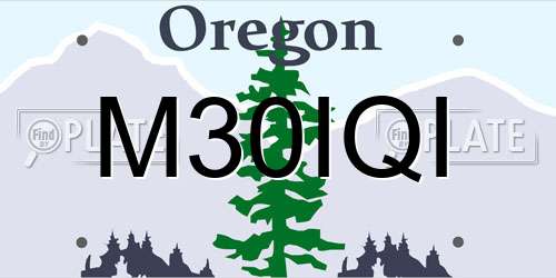 M30IQI Oregon License Plate