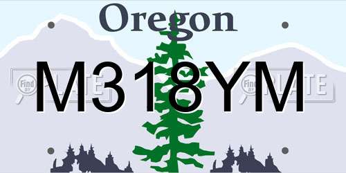 M318YM Oregon License Plate