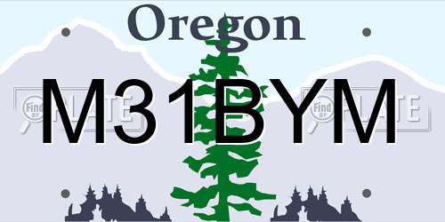 M31BYM Oregon License Plate