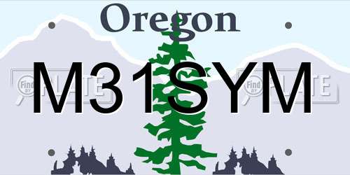 M31SYM Oregon License Plate