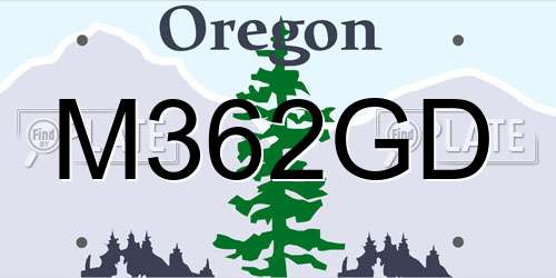M362GD Oregon License Plate