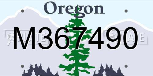 M367490 Oregon License Plate