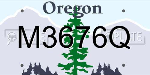 M3676Q Oregon License Plate