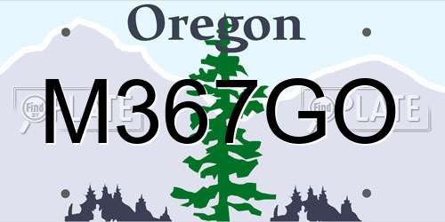 M367GO Oregon License Plate