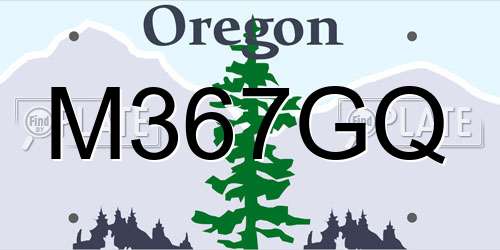 M367GQ Oregon License Plate