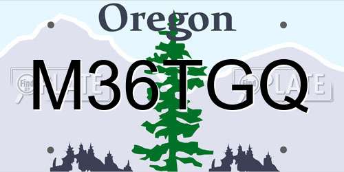 M36TGQ Oregon License Plate