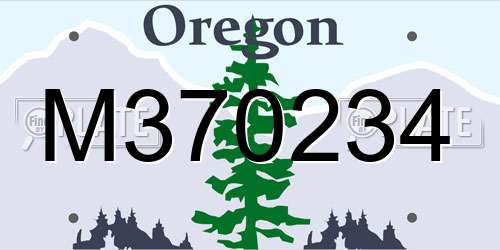 M370234 Oregon License Plate