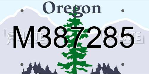 M387285 Oregon License Plate