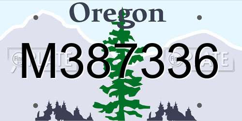 M387336 Oregon License Plate