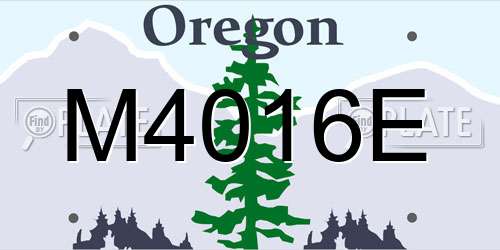 M4016E Oregon License Plate