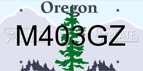 M403GZ Oregon License Plate