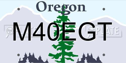 M40EGT Oregon License Plate