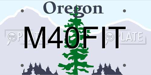 M40FIT Oregon License Plate