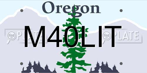 M40LIT Oregon License Plate