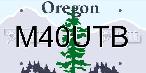 M40UTB Oregon License Plate