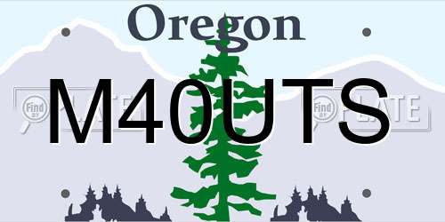 M40UTS Oregon License Plate