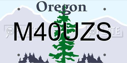 M40UZS Oregon License Plate