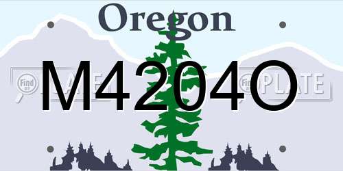 M4204O Oregon License Plate