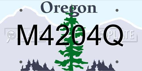 M4204Q Oregon License Plate