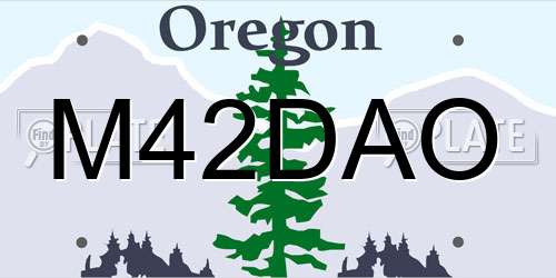 M42DAO Oregon License Plate