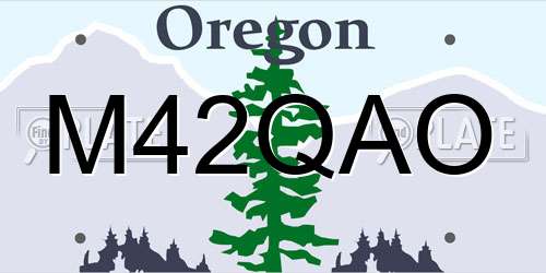 M42QAO Oregon License Plate