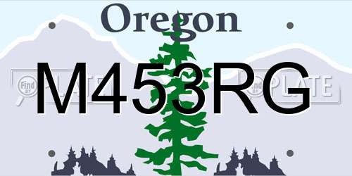 M453RG Oregon License Plate