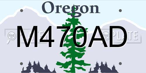M470AD Oregon License Plate