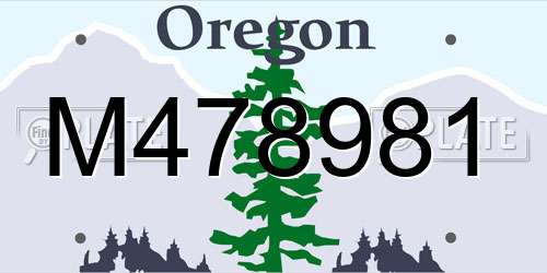 M478981 Oregon License Plate
