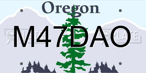 M47DAO Oregon License Plate