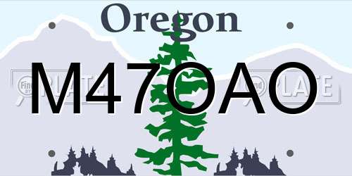 M47OAO Oregon License Plate