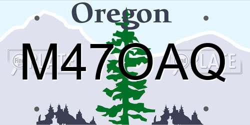M47OAQ Oregon License Plate