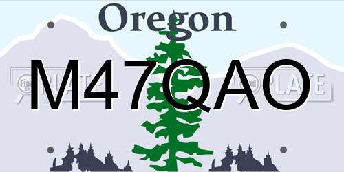 M47QAO Oregon License Plate