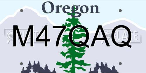 M47QAQ Oregon License Plate