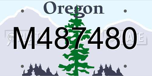 M487480 Oregon License Plate