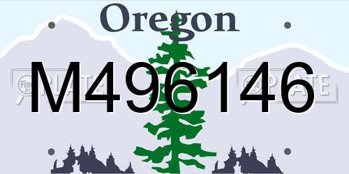 M496146 Oregon License Plate