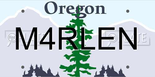 M4RLEN Oregon License Plate