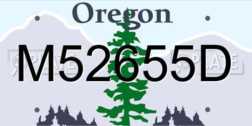 M52655D Oregon License Plate