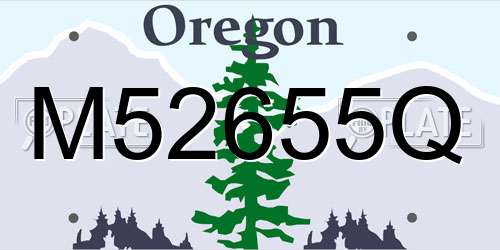 M52655Q Oregon License Plate